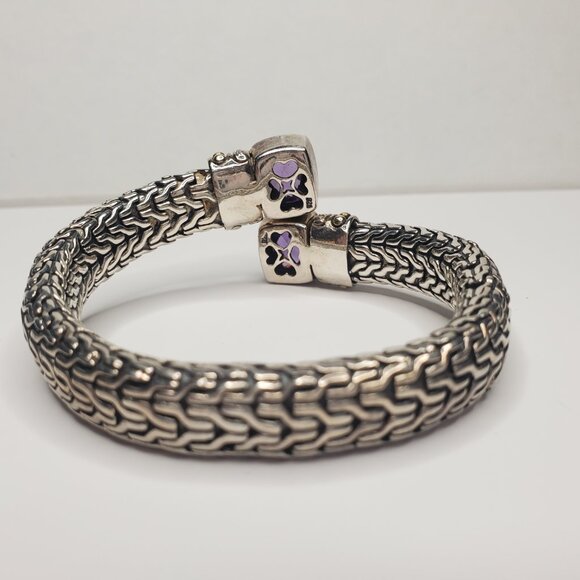 Sterling Silver Amethyst Bypass Bracelet, David Yurman Look-alike - Picture 4 of 10